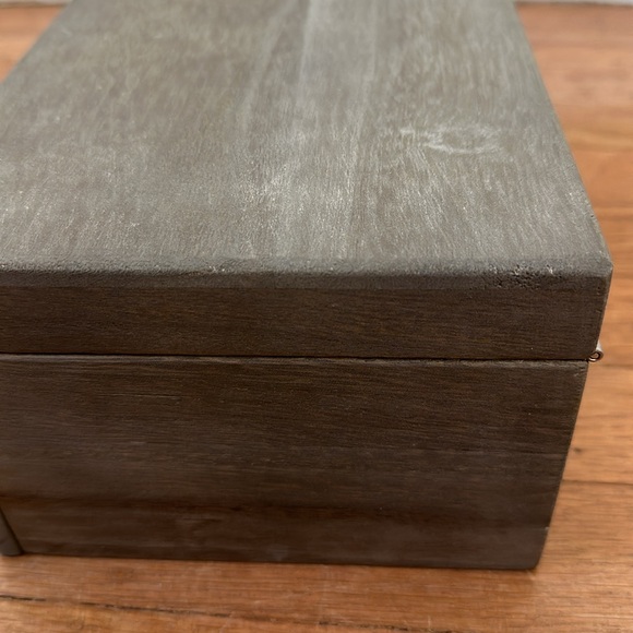 Vintage new wooden open top pullout drawer 2-layer mirror jewelry organizer box - Picture 9 of 12